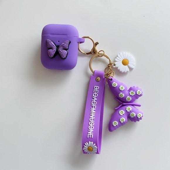 Purple Airpods Case Butterfly Airpods Pro Case Cute Airpods 3rd Gen Case Girly - Picture 6 of 7